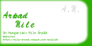 arpad mile business card
